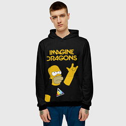 Толстовка-худи мужская Imagine Dragons Гомер Симпсон Рокер, цвет: 3D-черный — фото 2