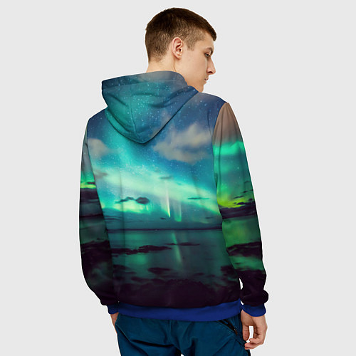 Мужская толстовка Aurora borealis / 3D-Синий – фото 4