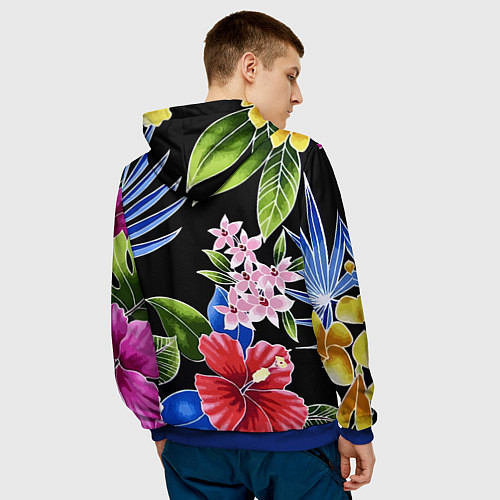 Мужская толстовка Floral vanguard composition Летняя ночь Fashion tr / 3D-Синий – фото 4