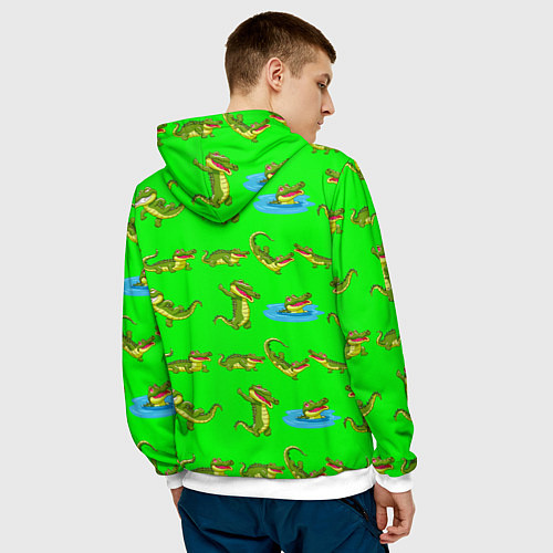 Мужская толстовка CHARMING CROCODILES / 3D-Белый – фото 4