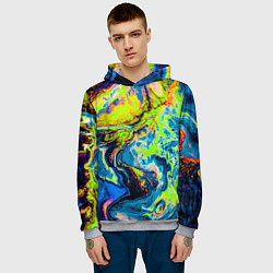 Толстовка-худи мужская The Poisonous Palette, цвет: 3D-меланж — фото 2