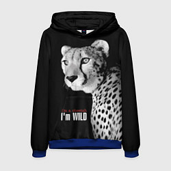 Толстовка-худи мужская Im a cheetah Im WILD, цвет: 3D-синий