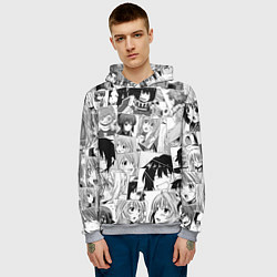 Толстовка-худи мужская Log Horizon pattern, цвет: 3D-меланж — фото 2