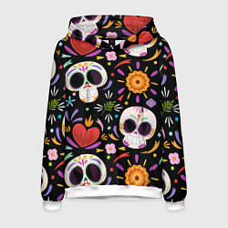 Мужская толстовка Веселые черепа в цветах