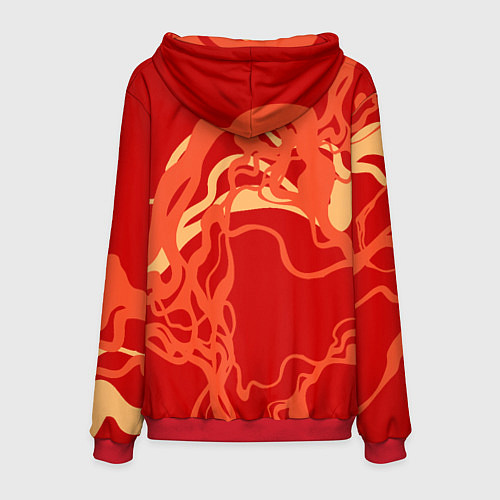 Мужская толстовка Огненные лисы / 3D-Красный – фото 2
