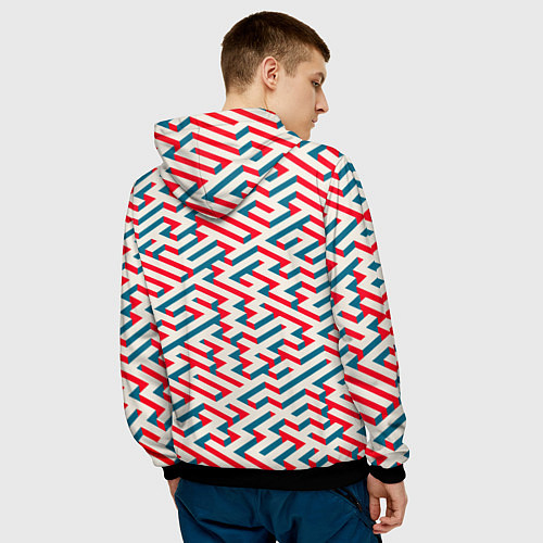 Мужская толстовка Изометрический Лабиринт / 3D-Черный – фото 4