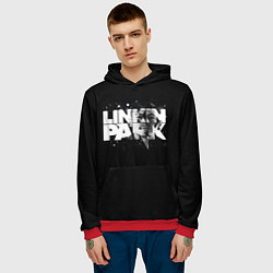 Толстовка-худи мужская Linkin Park логотип с фото, цвет: 3D-красный — фото 2