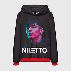 Толстовка-худи мужская Нилетто - портрет, цвет: 3D-красный