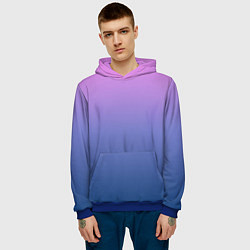 Толстовка-худи мужская PINK-BLUE GRADIENT ГРАДИЕНТ, цвет: 3D-синий — фото 2