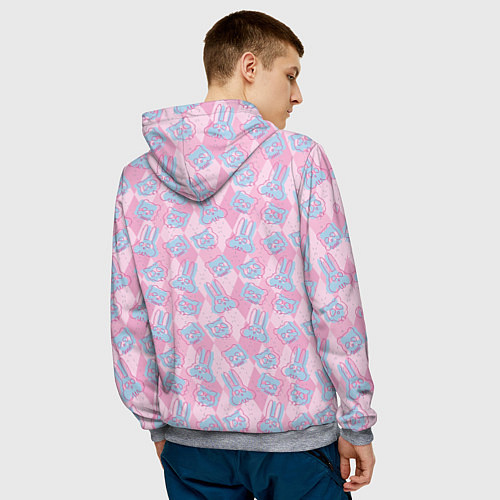 Мужская толстовка Паттерн черепов животных / 3D-Меланж – фото 4