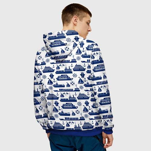 Мужская толстовка Морской и речной флот / 3D-Синий – фото 4
