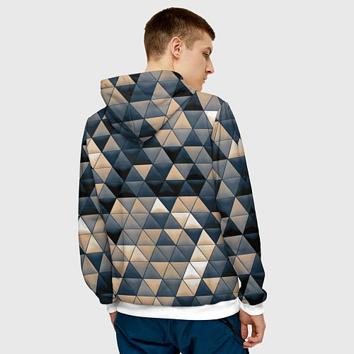 Мужская толстовка Кибернетическая стена / 3D-Белый – фото 4