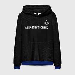Толстовка-худи мужская Assassins Creed Glitch на темном фоне, цвет: 3D-синий