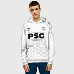 Толстовка-худи мужская PSG Champions Униформа, цвет: 3D-белый — фото 2