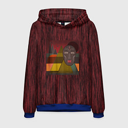 Толстовка-худи мужская Африканская маска African mask ethnic illustration, цвет: 3D-синий