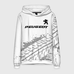Мужская толстовка Peugeot Speed на светлом фоне со следами шин