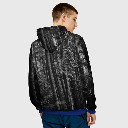 Мужская толстовка Темный жуткий лес / 3D-Синий – фото 4