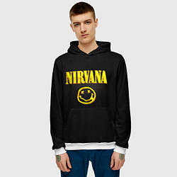 Толстовка-худи мужская NIRVANA соты, цвет: 3D-белый — фото 2