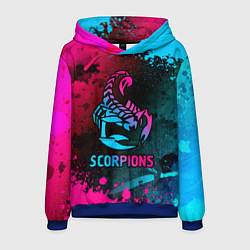 Толстовка-худи мужская Scorpions Neon Gradient, цвет: 3D-синий