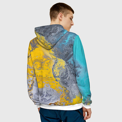 Мужская толстовка Извержение Красок / 3D-Белый – фото 4