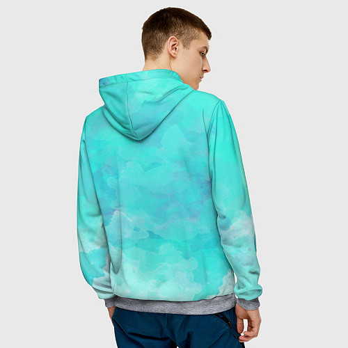 Мужская толстовка Surf - девушка / 3D-Меланж – фото 4