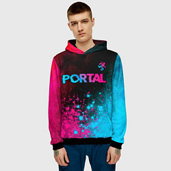 Толстовка-худи мужская Portal Neon Gradient, цвет: 3D-черный — фото 2