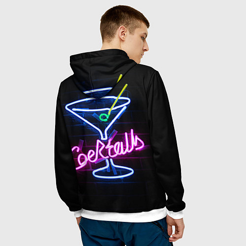 Мужская толстовка Неоновый коктейль - Розовый / 3D-Белый – фото 4
