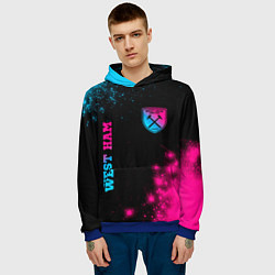 Толстовка-худи мужская West Ham Neon Gradient, цвет: 3D-синий — фото 2