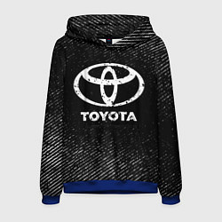Толстовка-худи мужская Toyota с потертостями на темном фоне, цвет: 3D-синий