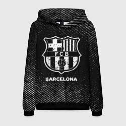 Толстовка-худи мужская Barcelona с потертостями на темном фоне, цвет: 3D-черный