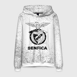 Мужская толстовка Benfica с потертостями на светлом фоне