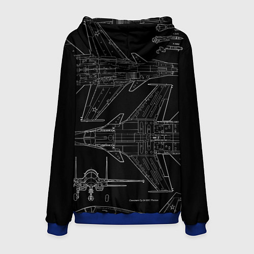 Мужская толстовка Фронтовой истребитель-бомбардировщик Су-34 / 3D-Синий – фото 2