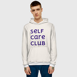 Толстовка-худи мужская Self care club, цвет: 3D-белый — фото 2