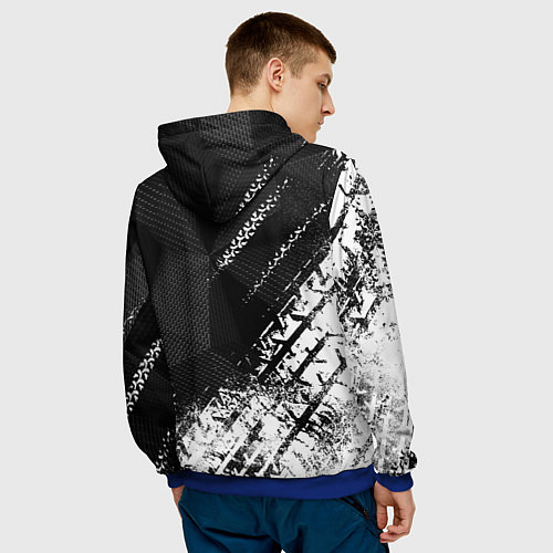 Мужская толстовка Mitsubishi - След протектора / 3D-Синий – фото 4