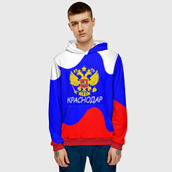 Толстовка-худи мужская Краснодар - ГЕРБ, цвет: 3D-красный — фото 2