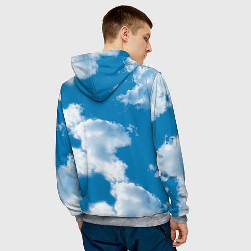 Мужская толстовка Небо в облаках / 3D-Меланж – фото 4