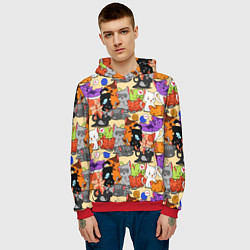 Толстовка-худи мужская Котики-такие котики, цвет: 3D-красный — фото 2