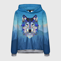 Мужская толстовка Лоу Поли Волк Арт