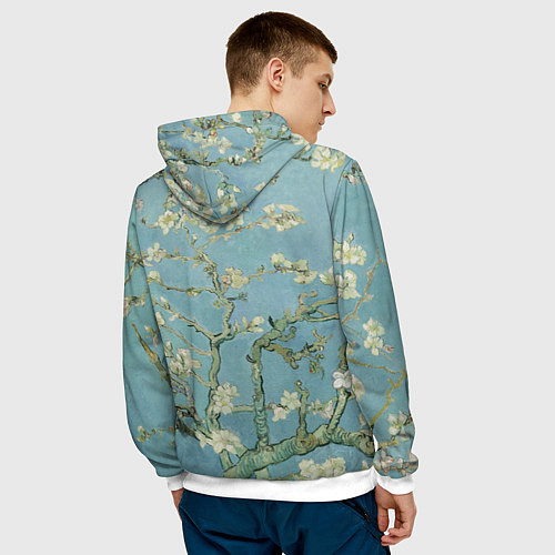 Мужская толстовка Ван Гог Селфи - Арт Портрет / 3D-Белый – фото 4