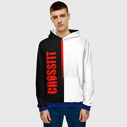 Толстовка-худи мужская Кроссфит - черный и белый, цвет: 3D-синий — фото 2