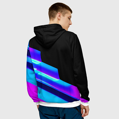 Мужская толстовка Яркие неоновые линии / 3D-Белый – фото 4