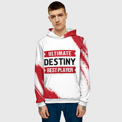 Толстовка-худи мужская Destiny: Best Player Ultimate, цвет: 3D-белый — фото 2