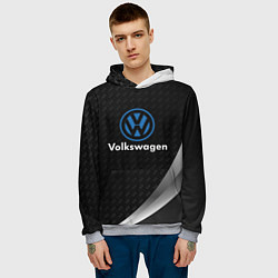 Толстовка-худи мужская Volkswagen абстракция, цвет: 3D-меланж — фото 2