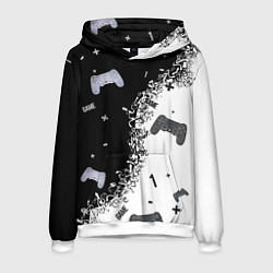 Мужская толстовка Джойстики чёрно-белые