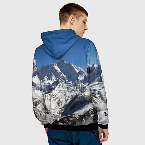 Мужская толстовка Канченджанга, Гималаи, 8 586 м / 3D-Черный – фото 4
