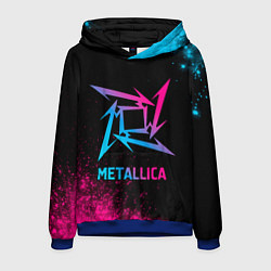 Толстовка-худи мужская Metallica - neon gradient, цвет: 3D-синий