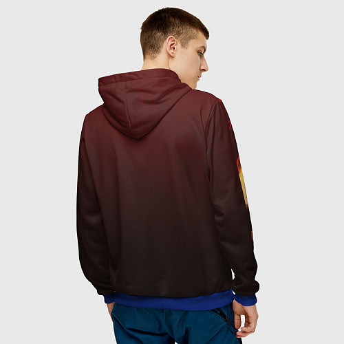 Мужская толстовка Diluc Red Dead of Night / 3D-Синий – фото 4