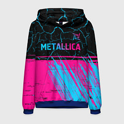 Мужская толстовка Metallica - neon gradient: символ сверху