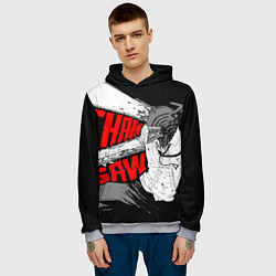 Толстовка-худи мужская Человек-бензопила: Дэндзи, цвет: 3D-меланж — фото 2