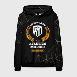 Толстовка-худи мужская Лого Atletico Madrid и надпись legendary football, цвет: 3D-черный